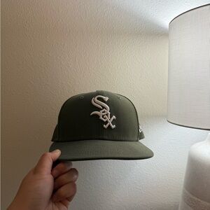 New Era Olive and White 59FIFTY Cap